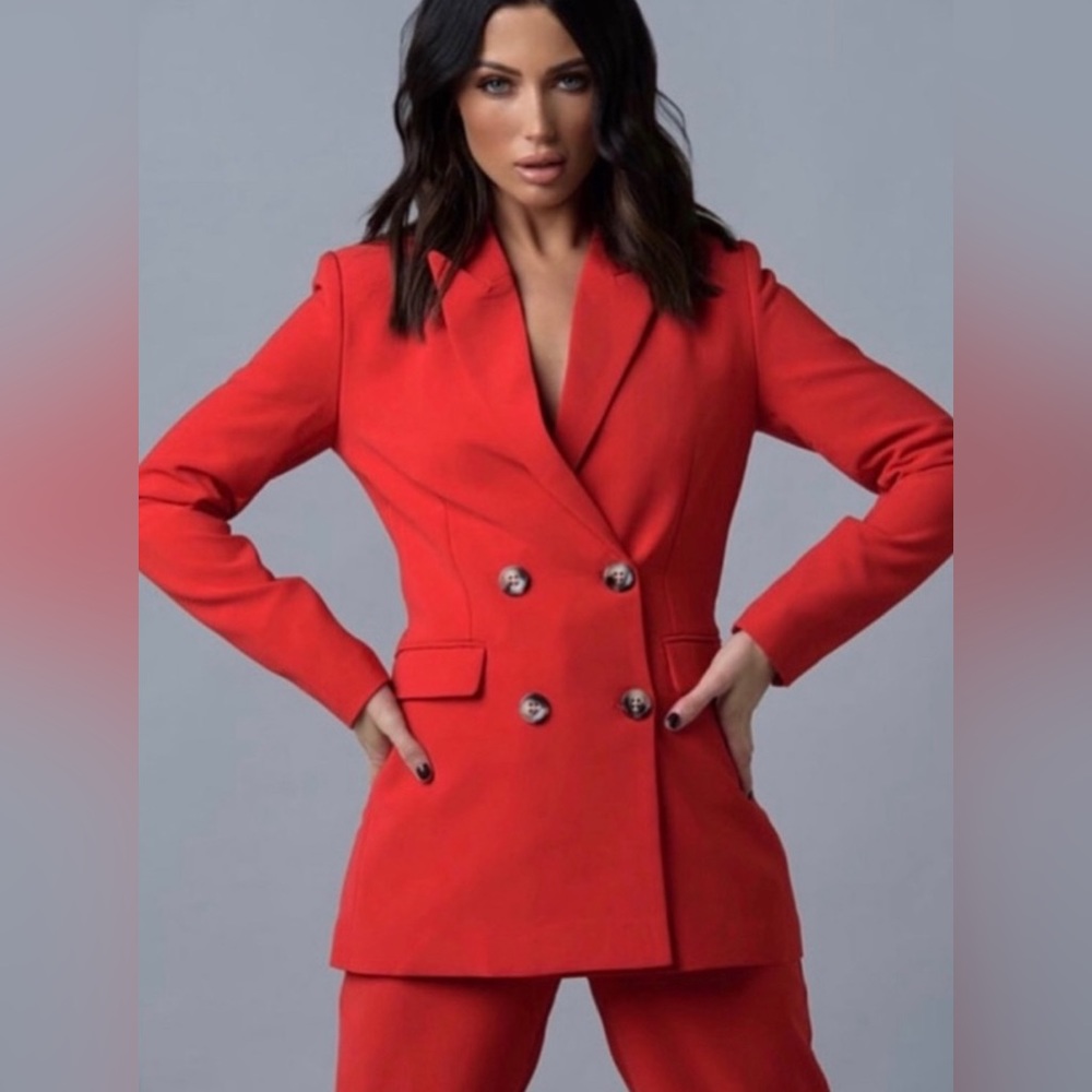 Double breasted blazer and pants suit set
